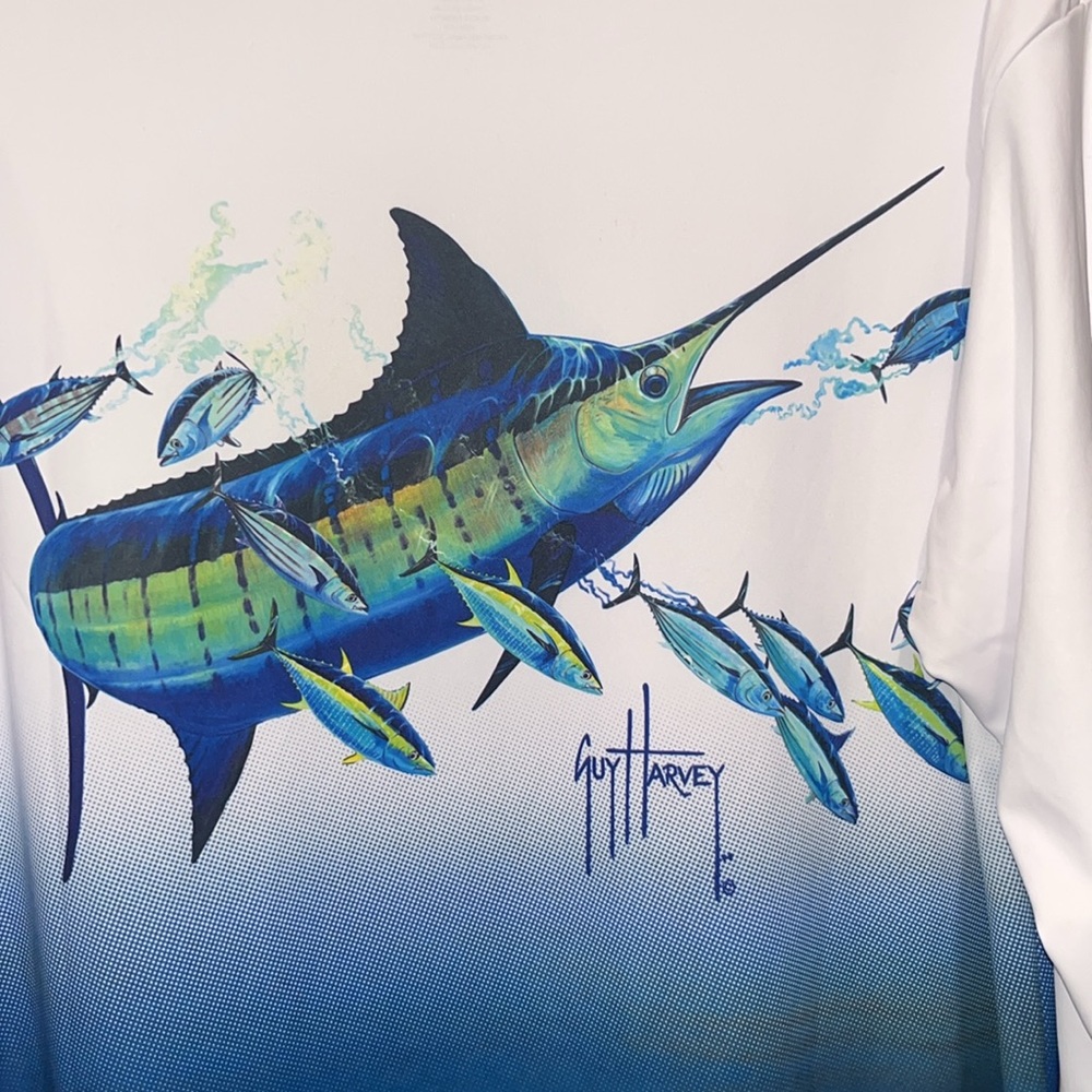 Guy Harvey NWT Men’s Marlin UPF Sun Performance long sleeve shirt size large - Picture 10 of 12